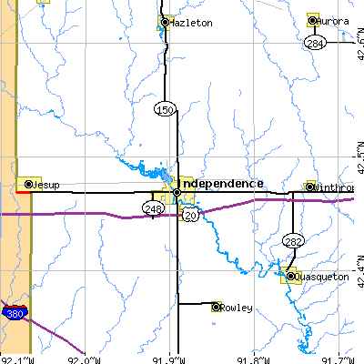 Zip code 50644 close-up map