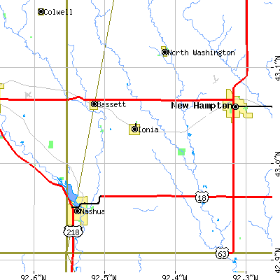 Zip code 50645 close-up map