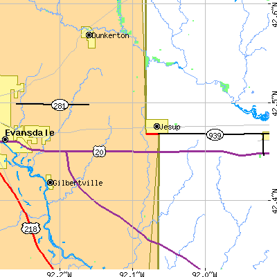 Zip code 50648 close-up map