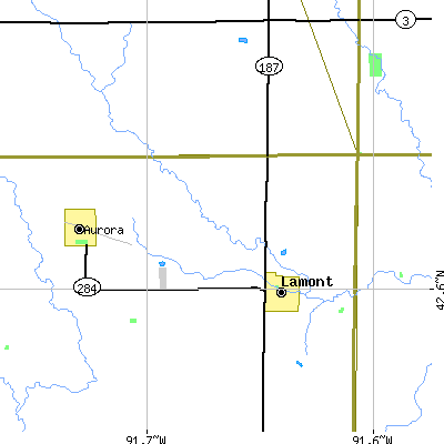 Zip code 50650 close-up map