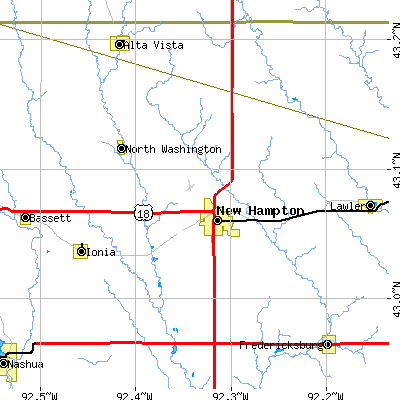 Zip code 50659 close-up map