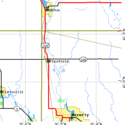 Zip code 50666 close-up map