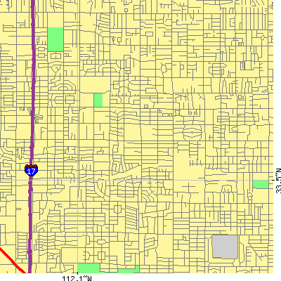 Zip code 85013 close-up map
