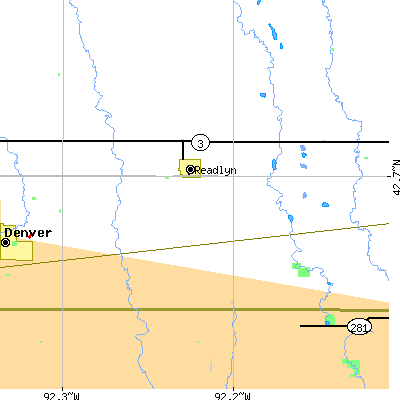 Zip code 50668 close-up map