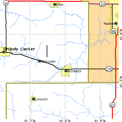 Zip code 50669 close-up map