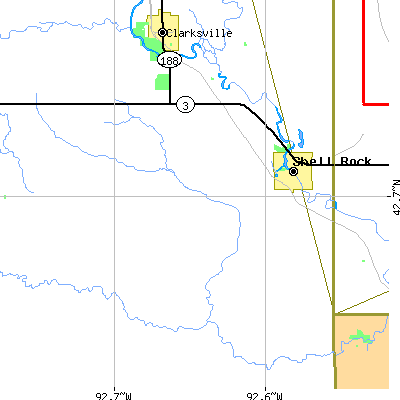 Zip code 50670 close-up map