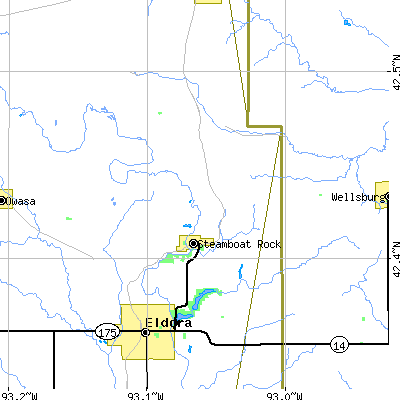 Zip code 50672 close-up map