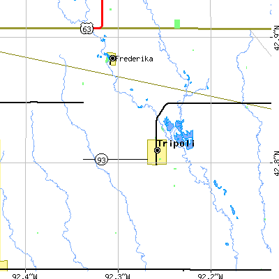 Zip code 50676 close-up map