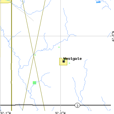 Zip code 50681 close-up map