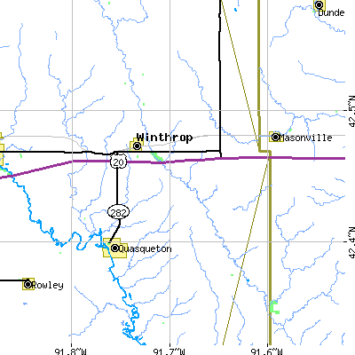 Zip code 50682 close-up map