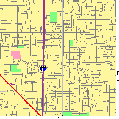 Zip code 85015 close-up map