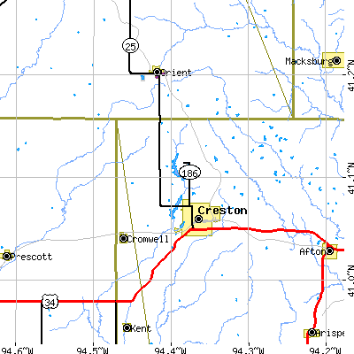 Zip code 50801 close-up map