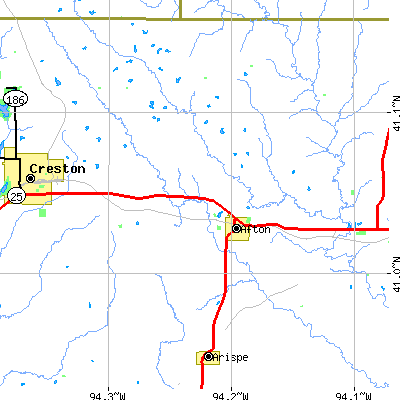 Zip code 50830 close-up map