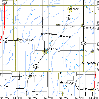 Zip code 50833 close-up map