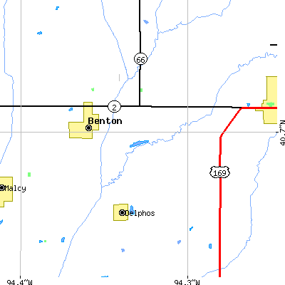 Zip code 50835 close-up map