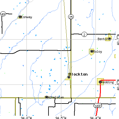Zip code 50836 close-up map