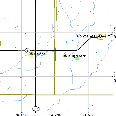 Zip code 50837 close-up map