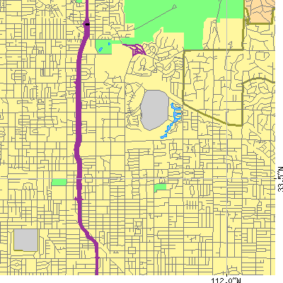 Zip code 85016 close-up map