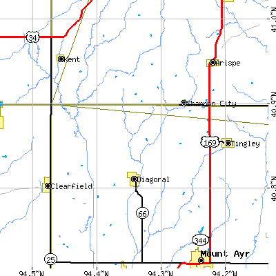 Zip code 50845 close-up map