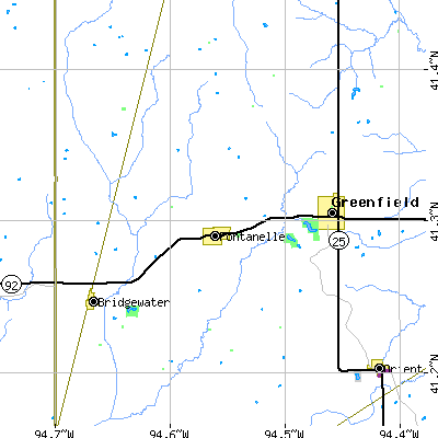 Zip code 50846 close-up map
