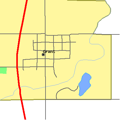 Zip code 50847 close-up map