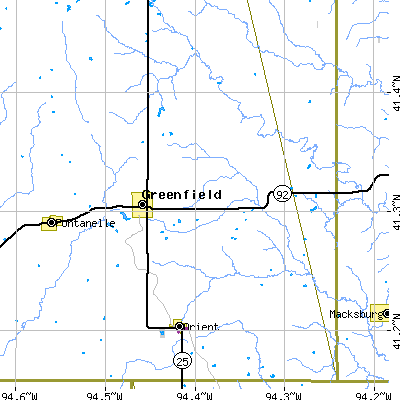 Zip code 50849 close-up map