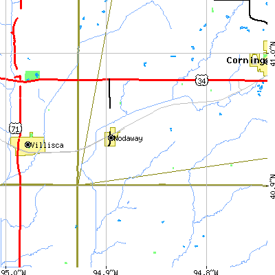 Zip code 50857 close-up map