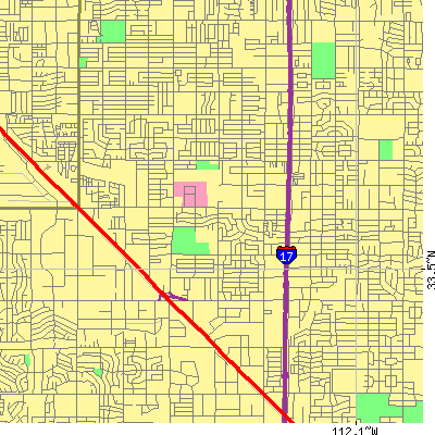 Zip code 85017 close-up map