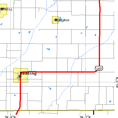 Zip code 50860 close-up map