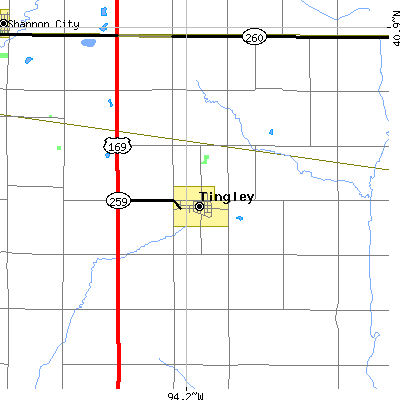 Zip code 50863 close-up map