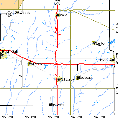 Zip code 50864 close-up map