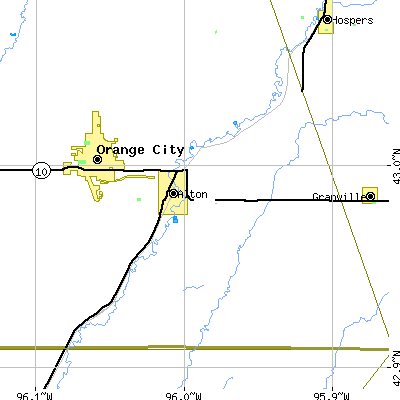 Zip code 51003 close-up map