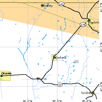 Zip code 51010 close-up map