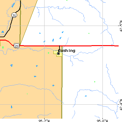 Zip code 51018 close-up map