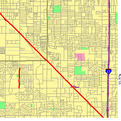 Zip code 85019 close-up map