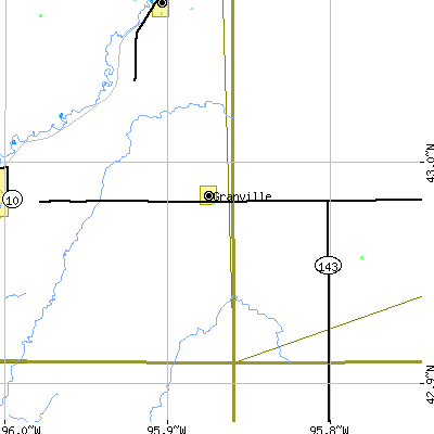 Zip code 51022 close-up map