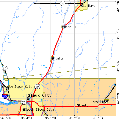 Zip code 51024 close-up map