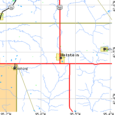Zip code 51025 close-up map