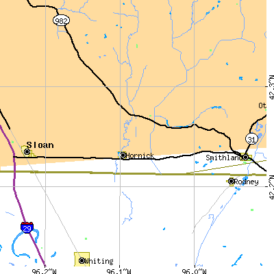 Zip code 51026 close-up map
