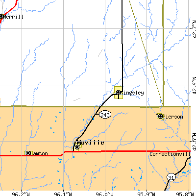 Zip code 51028 close-up map