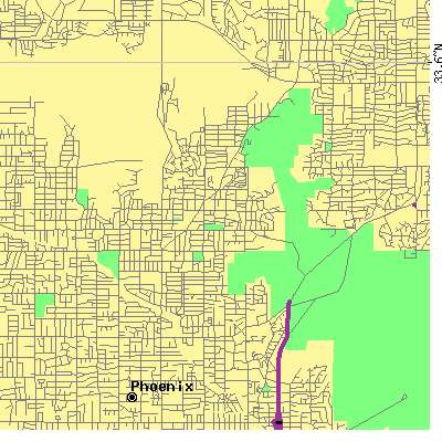 Zip code 85020 close-up map