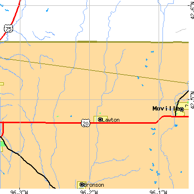 Zip code 51030 close-up map