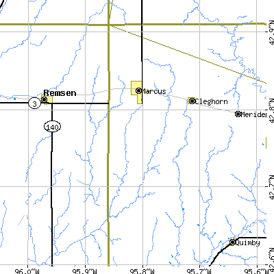 Zip code 51035 close-up map