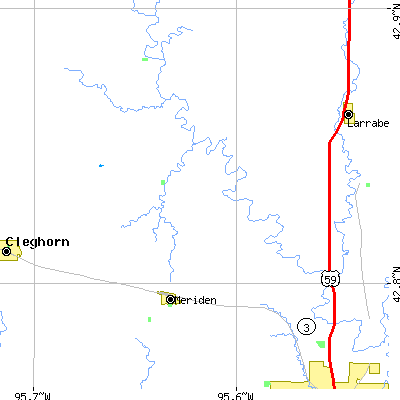 Zip code 51037 close-up map