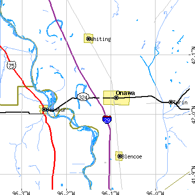 Zip code 51040 close-up map
