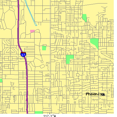 Zip code 85021 close-up map