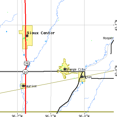 Zip code 51041 close-up map