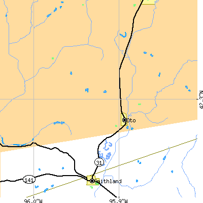 Zip code 51044 close-up map