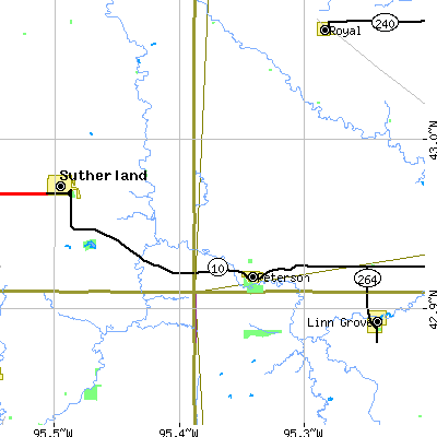 Zip code 51047 close-up map