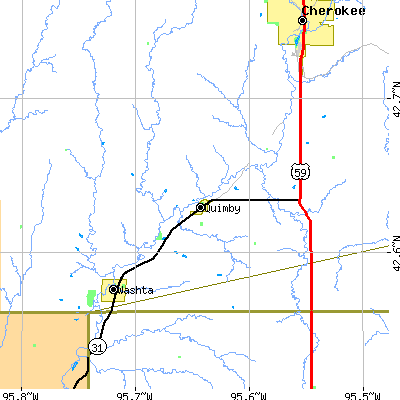 Zip code 51049 close-up map